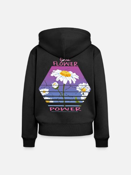 Sonnenblumen - Frauen Premium Bio Zip Hoodie - Schwarz