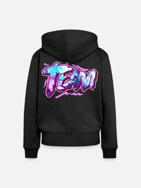 Team - Frauen Premium Bio Zip Hoodie - Schwarz