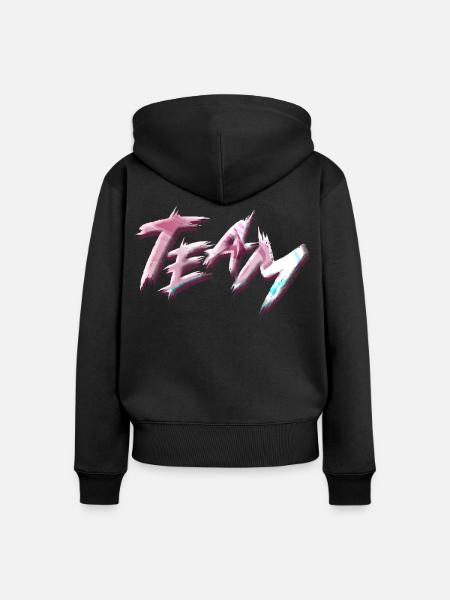 Team - Frauen Premium Bio Zip Hoodie - Schwarz