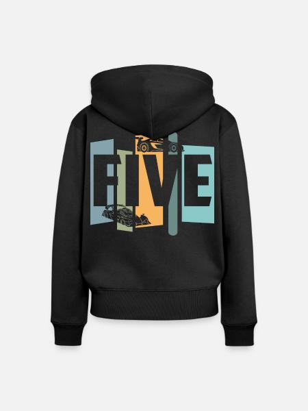 Fünf Jahre alt - Frauen Premium Bio Zip Hoodie - Schwarz