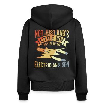 Garçon électricien - Sweat à capuche zippé Premium bio Femme - noir - Dos - Julia (174cm)