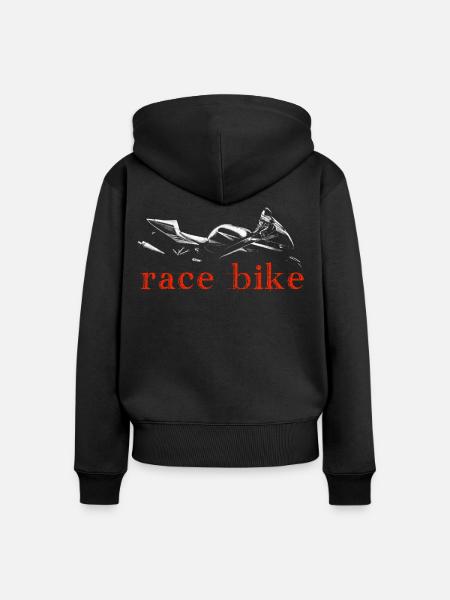 Race bike - Frauen Premium Bio Zip Hoodie - Schwarz