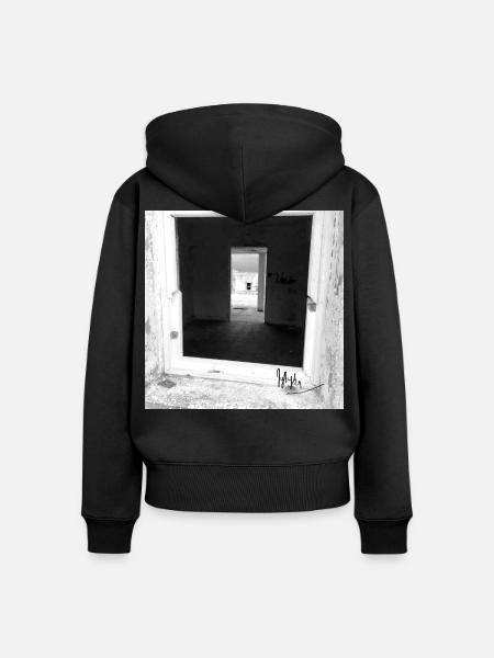 Fenster Nordspanien - Frauen Premium Bio Zip Hoodie - Schwarz