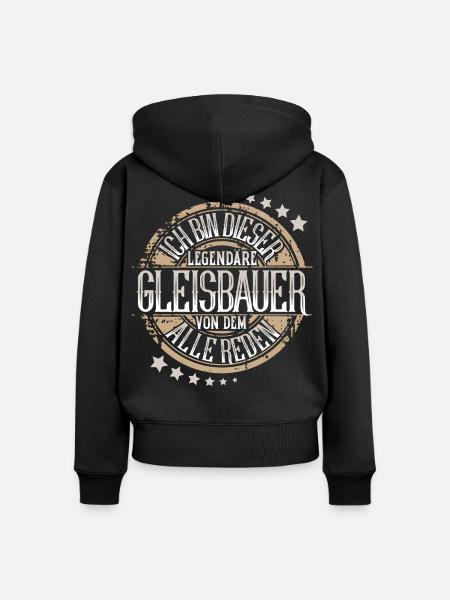 Gleisbauer - Frauen Premium Bio Zip Hoodie - Schwarz