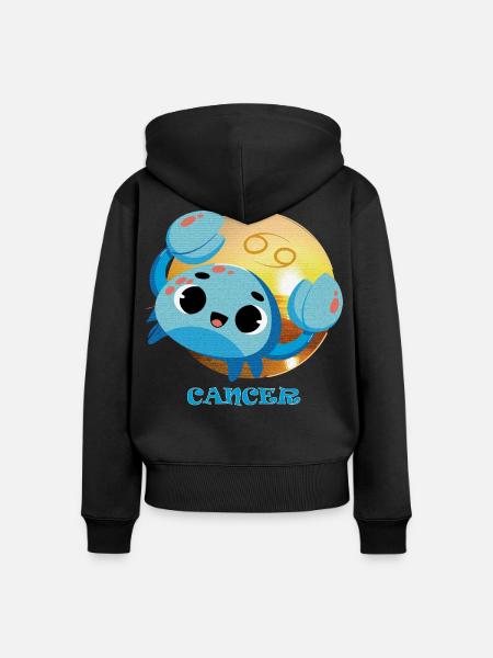 Kawaii-Krebs - Frauen Premium Bio Zip Hoodie - Schwarz