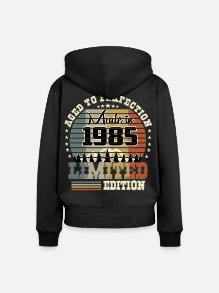 1985 Limited Edition - Frauen Premium Bio Zip Hoodie - Schwarz