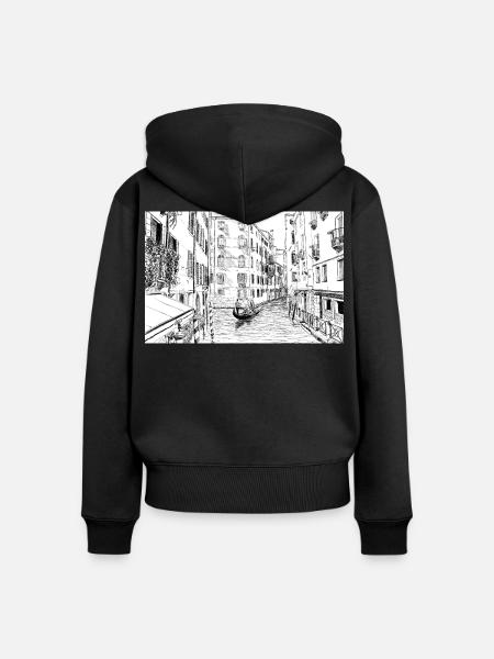 Venedig - Frauen Premium Bio Zip Hoodie - Schwarz