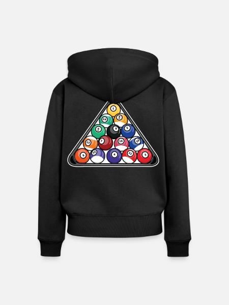 Billard Dreieck - Frauen Premium Bio Zip Hoodie - Schwarz