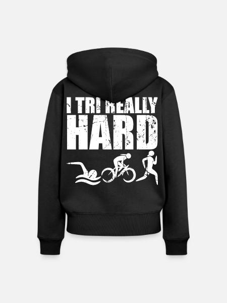 Multisport-Rennen - Frauen Premium Bio Zip Hoodie - Schwarz