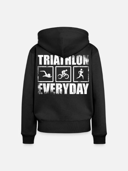 Triathlon Routine - Frauen Premium Bio Zip Hoodie - Schwarz
