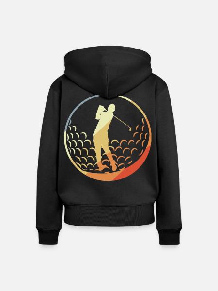 Golfspieler - Frauen Premium Bio Zip Hoodie - Schwarz