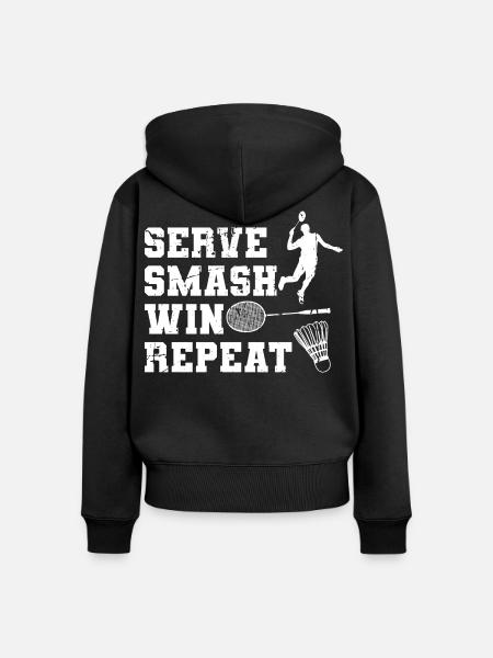 Zeitplan für Badmintonspieler - Frauen Premium Bio Zip Hoodie - Schwarz