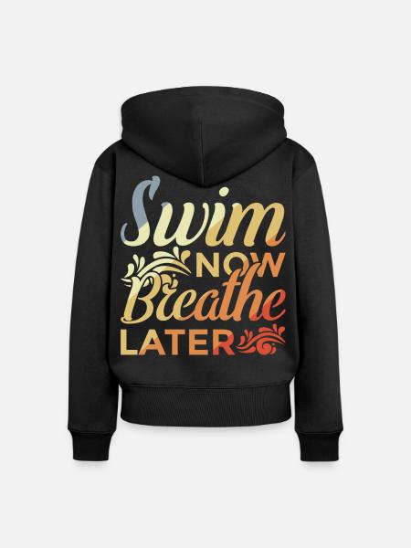 Schwimmer Motivation - Frauen Premium Bio Zip Hoodie - Schwarz