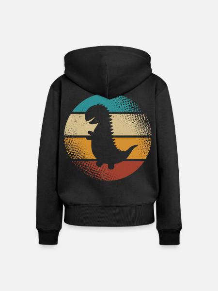 T-Rex - Frauen Premium Bio Zip Hoodie - Schwarz