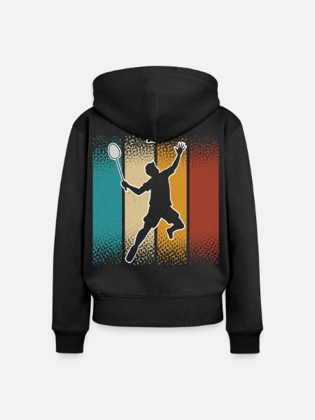 Badminton - Frauen Premium Bio Zip Hoodie - Schwarz