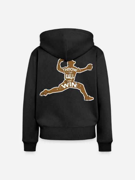 Baseball Wurf - Frauen Premium Bio Zip Hoodie - Schwarz