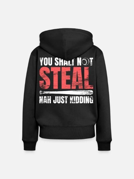 Baseballspieler Witz - Frauen Premium Bio Zip Hoodie - Schwarz