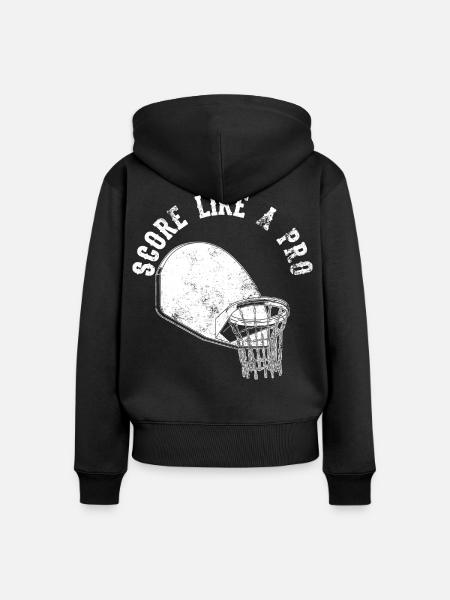Basketballer Spruch - Frauen Premium Bio Zip Hoodie - Schwarz