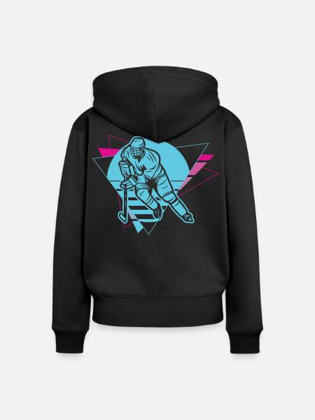 Eishockey - Frauen Premium Bio Zip Hoodie - Schwarz