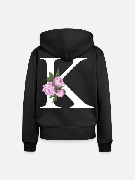 K - Frauen Premium Bio Zip Hoodie - Schwarz