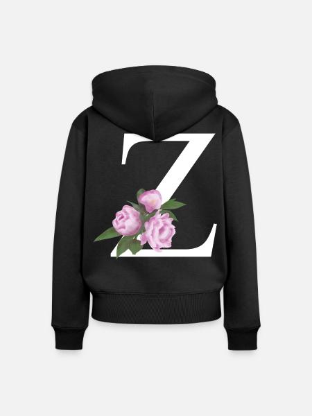 Z - Frauen Premium Bio Zip Hoodie - Schwarz