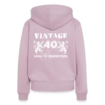 40th Birthday - Women's Premium Organic Zip Hoodie - dusky pink - Back - Julia (174cm)