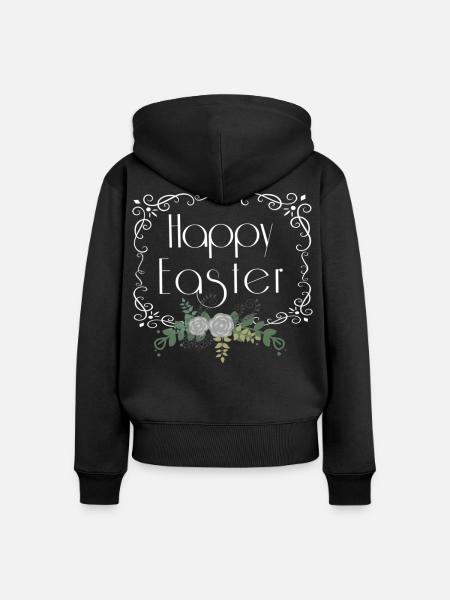 Happy Easter - Frauen Premium Bio Zip Hoodie - Schwarz