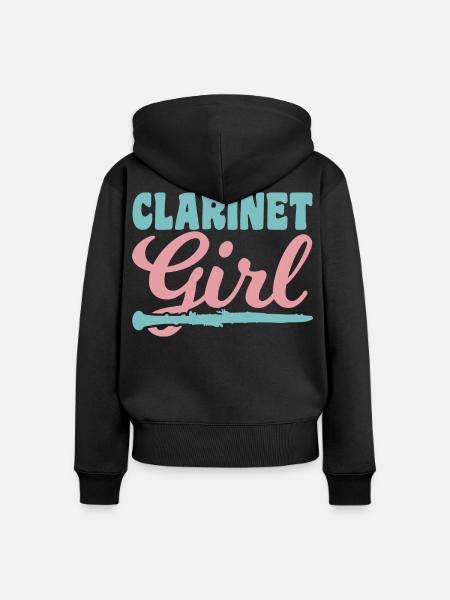 Klarinettenspielerin - Frauen Premium Bio Zip Hoodie - Schwarz