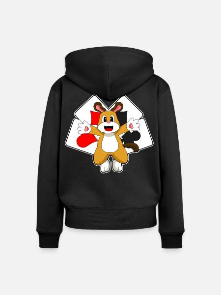 Hund Poker Pokerkarten - Frauen Premium Bio Zip Hoodie - Schwarz