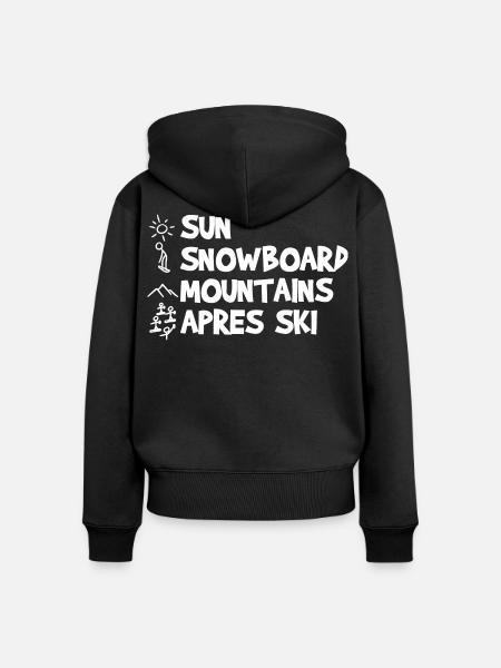 Lustiger Snowboarding Witz - Frauen Premium Bio Zip Hoodie - Schwarz