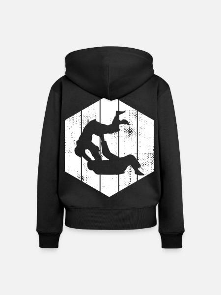 Judo Kämpfer - Frauen Premium Bio Zip Hoodie - Schwarz
