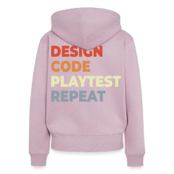 Game Development Workflow - Women's Premium Organic Zip Hoodie - dusky pink - Back - Julia (174cm)