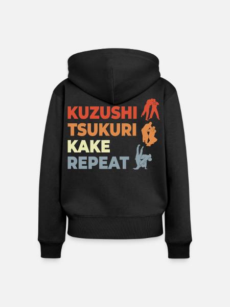 Judo Techniken - Frauen Premium Bio Zip Hoodie - Schwarz