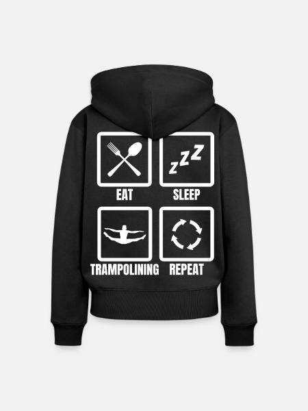 Trampolinist Routine - Frauen Premium Bio Zip Hoodie - Schwarz