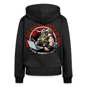 Viking admin with lettering - Women's Premium Organic Zip Hoodie - black - Back - Julia (174cm)