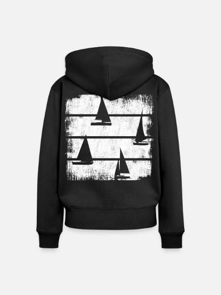 Segelschiffe - Frauen Premium Bio Zip Hoodie - Schwarz