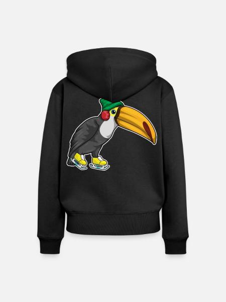Tukan Eislaufen Schlittschuhe - Frauen Premium Bio Zip Hoodie - Schwarz