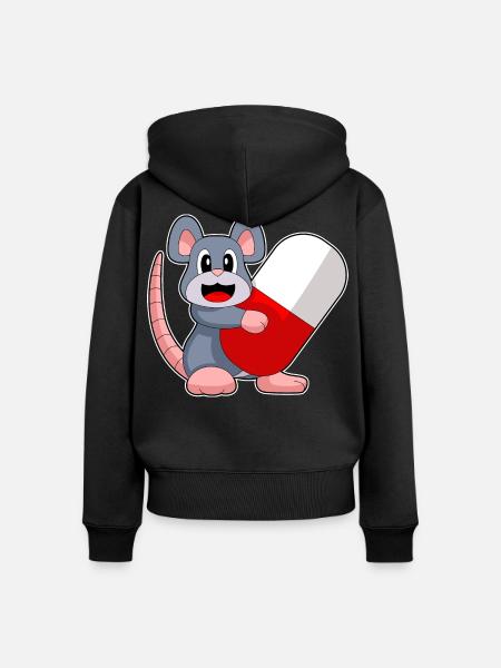 Maus Arzt Medizin - Frauen Premium Bio Zip Hoodie - Schwarz