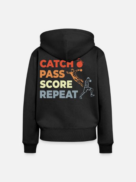 Handball Techniken - Frauen Premium Bio Zip Hoodie - Schwarz
