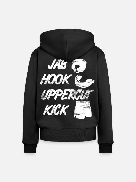 Lustiger Kickboxer Spruch - Frauen Premium Bio Zip Hoodie - Schwarz