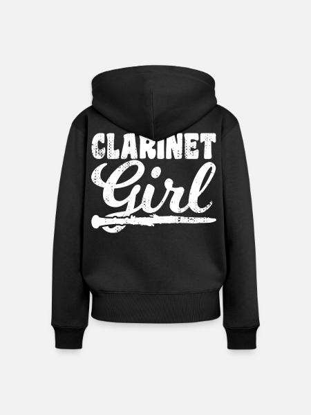 Klarinettistin - Frauen Premium Bio Zip Hoodie - Schwarz