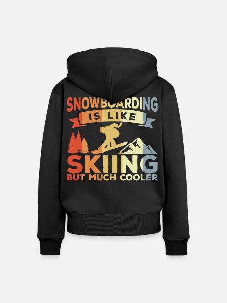 Snowboarding Witz - Frauen Premium Bio Zip Hoodie - Schwarz