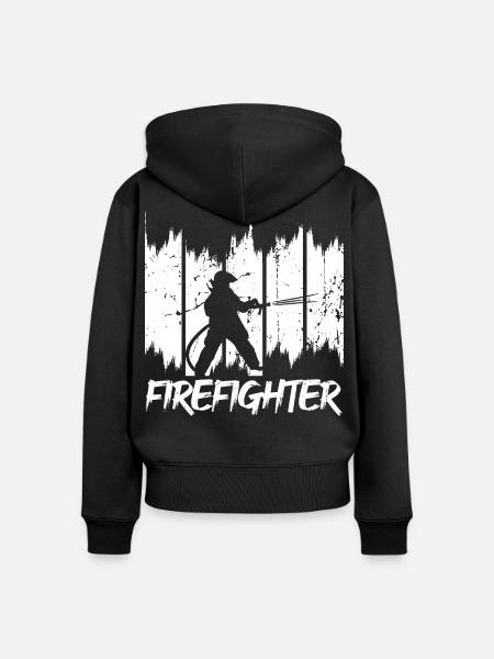 Feuerwehrmänner - Frauen Premium Bio Zip Hoodie - Schwarz