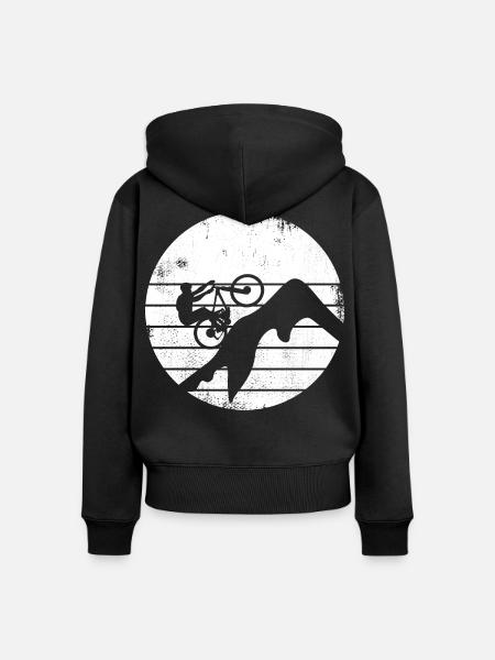 Mountainbiker - Frauen Premium Bio Zip Hoodie - Schwarz