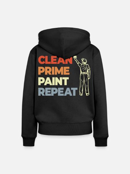 Clean Prime Paint Repeat - Frauen Premium Bio Zip Hoodie - Schwarz