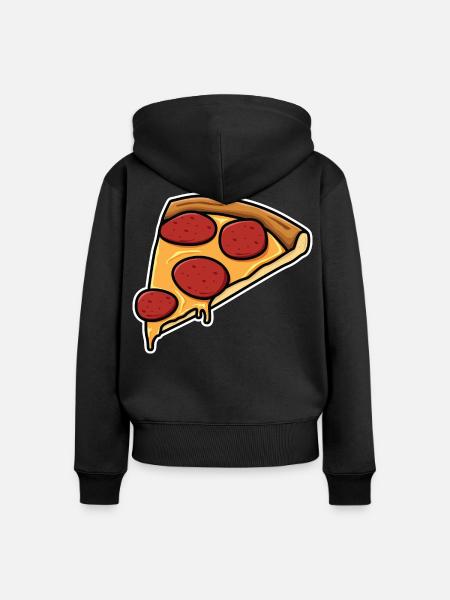Pizzastück - Frauen Premium Bio Zip Hoodie - Schwarz