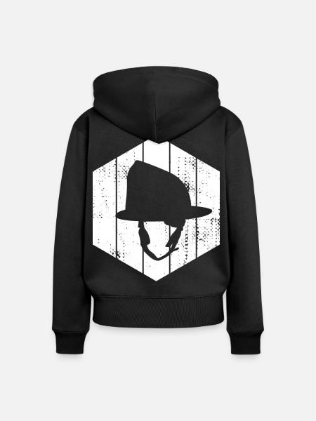 Feuerwehrhelm Skizze - Frauen Premium Bio Zip Hoodie - Schwarz