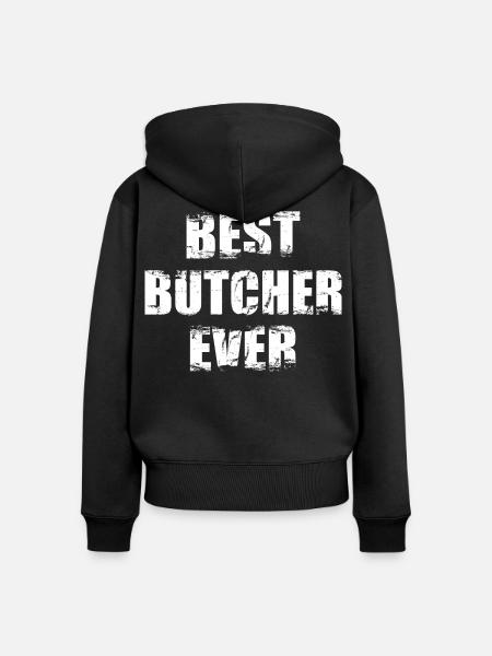 Bester Metzger - Frauen Premium Bio Zip Hoodie - Schwarz