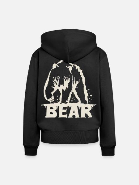 Bären-Pawing [Weiß] - Frauen Premium Bio Zip Hoodie - Schwarz
