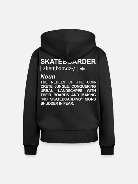 Skateboarder Definition - Frauen Premium Bio Zip Hoodie - Schwarz